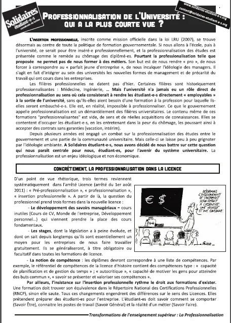 Professionnalisation de l’université