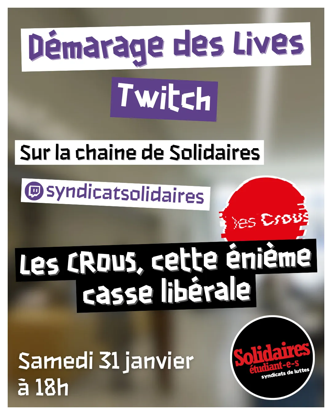 Les CROUS, cette énième casse libérale ! sur Twitch