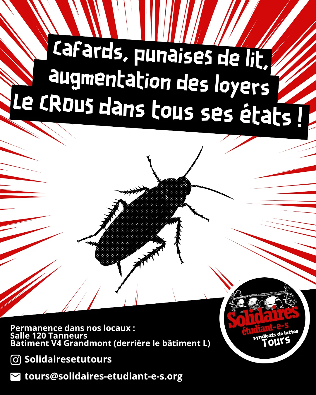 Cafards, punaises de lit, augmentation des loyers : le CROUS dans tous ses états !