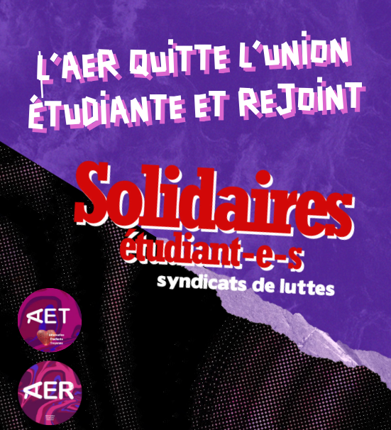 L’AER quitte L’union Étudiante et rejoint Solidaires Étudiant-e-s
