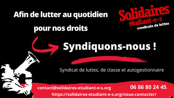 Pour l’amélioration de nos conditions de vie et d’études, organisons nous collectivement !